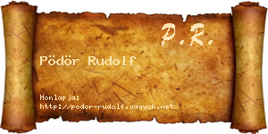 Pödör Rudolf névjegykártya