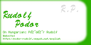 rudolf podor business card